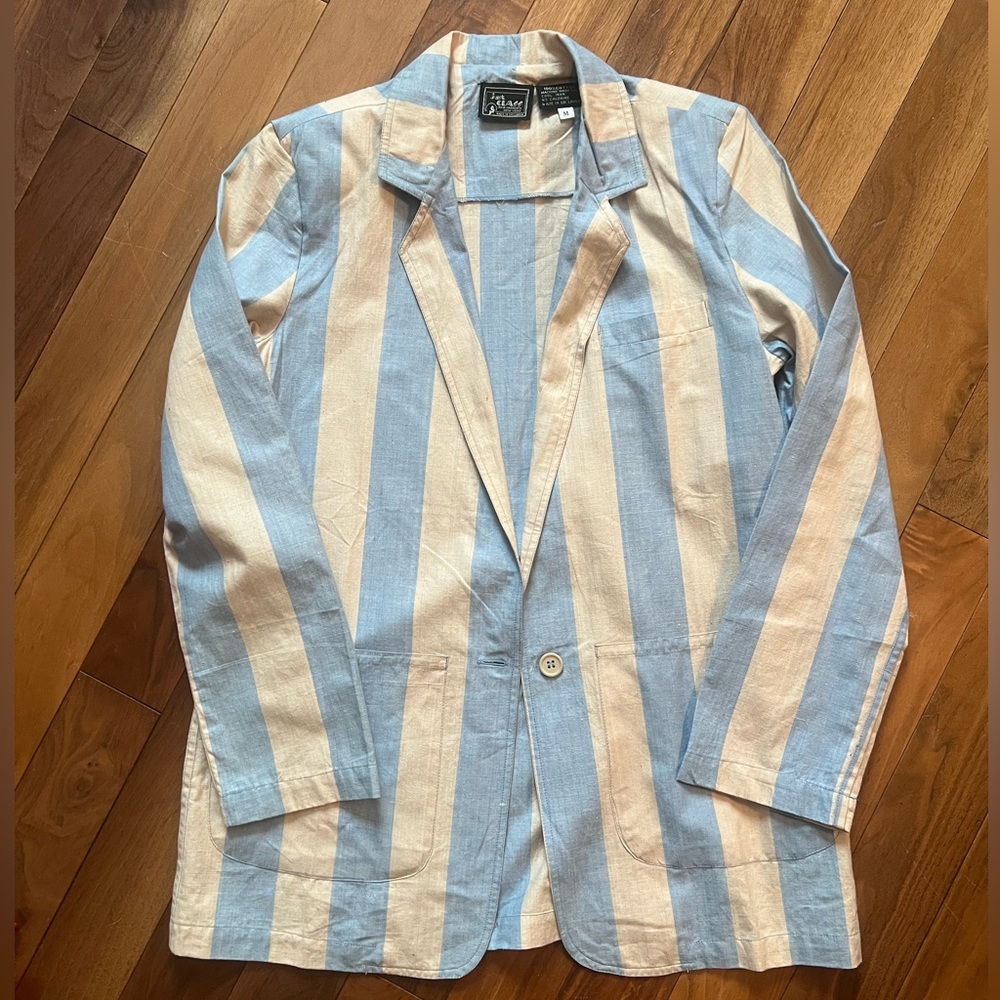 Striped Blue and Beige Blazer